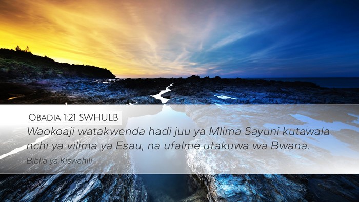 Obadia 1:21 SWHULB Bible Verse Image