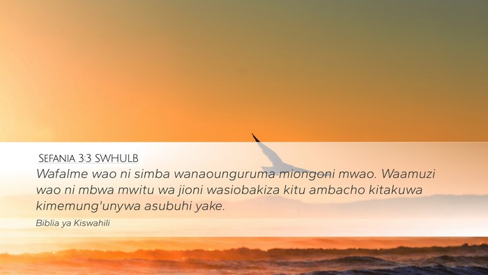 Sefania 3:3 SWHULB Bible Verse Image