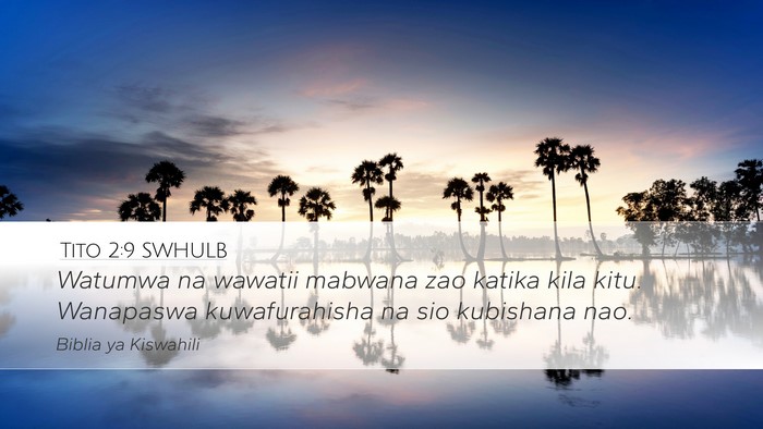 Tito 2:9 SWHULB Bible Verse Image