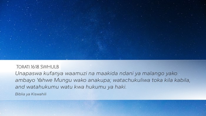 Torati 16:18 SWHULB Bible Verse Image