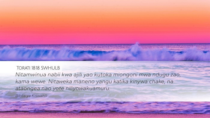 Torati 18:18 SWHULB Bible Verse Image