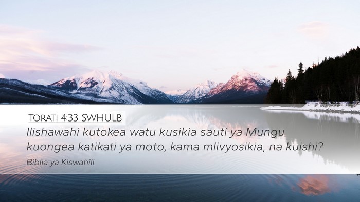 Torati 4:33 SWHULB Bible Verse Image
