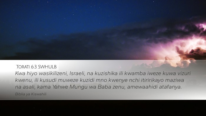 Torati 6:3 SWHULB Bible Verse Image