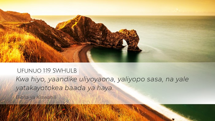 Ufunuo 1:19 SWHULB Bible Verse Image