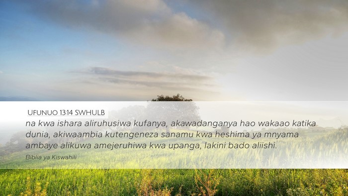 Ufunuo 13:14 SWHULB Bible Verse Image