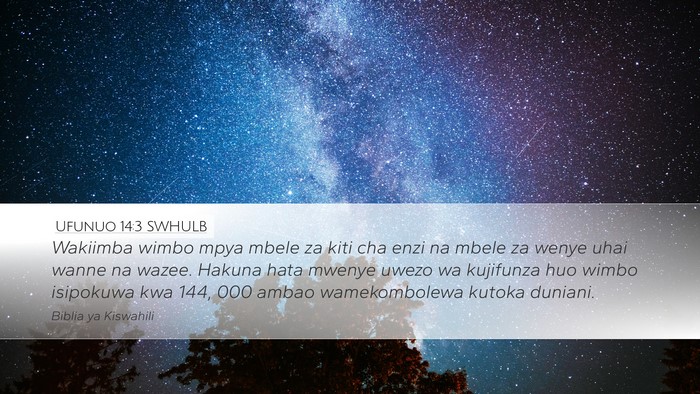 Ufunuo 14:3 SWHULB Bible Verse Image