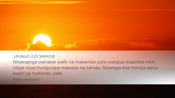 Ufunuo 2:23 SWHULB Bible Verse Image