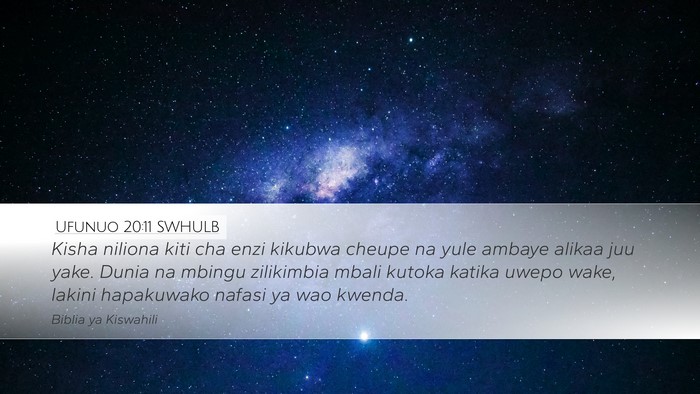 Ufunuo 20:11 SWHULB Bible Verse Image