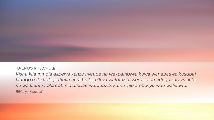 Ufunuo 6:11 SWHULB Bible Verse Image
