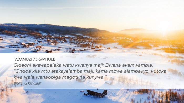 Waamuzi 7:5 SWHULB Bible Verse Image