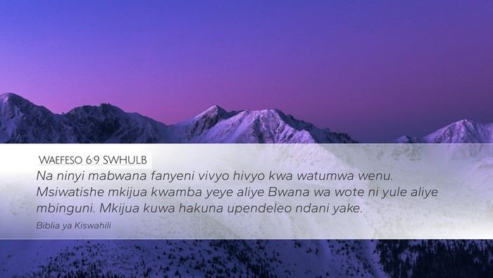 Waefeso 6:9 SWHULB Bible Verse Image