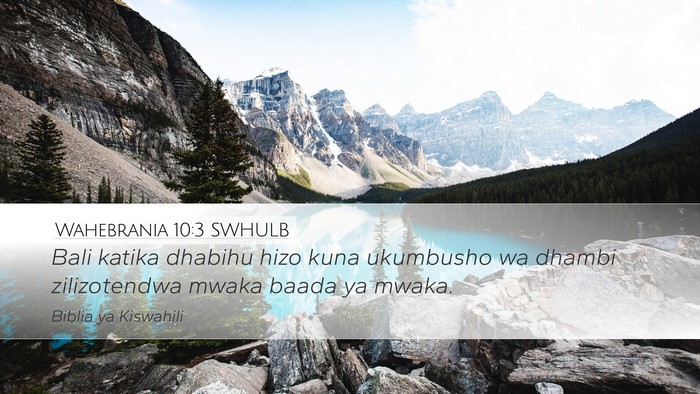 Wahebrania 10:3 SWHULB Bible Verse Image