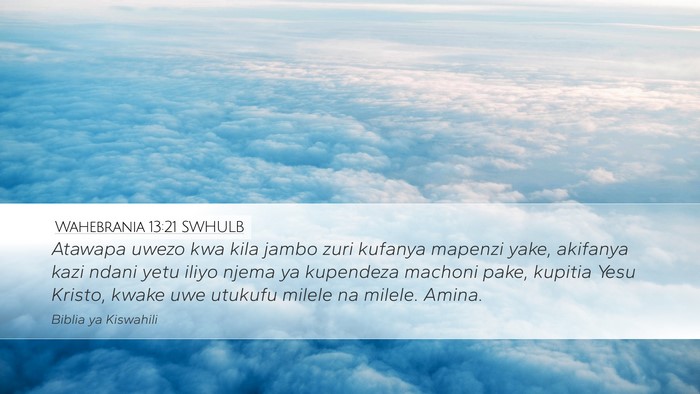 Wahebrania 13:21 SWHULB Bible Verse Image