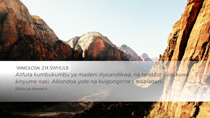 Wakolosai 2:14 SWHULB Bible Verse Image