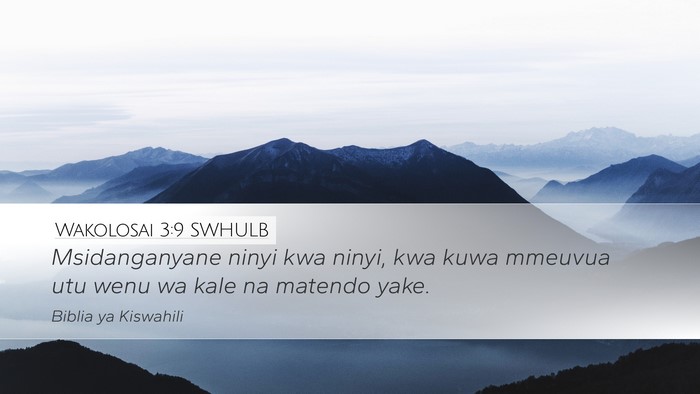 Wakolosai 3:9 SWHULB Bible Verse Image