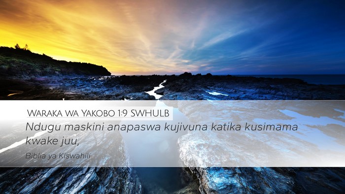 Waraka wa Yakobo 1:9 SWHULB Bible Verse Image