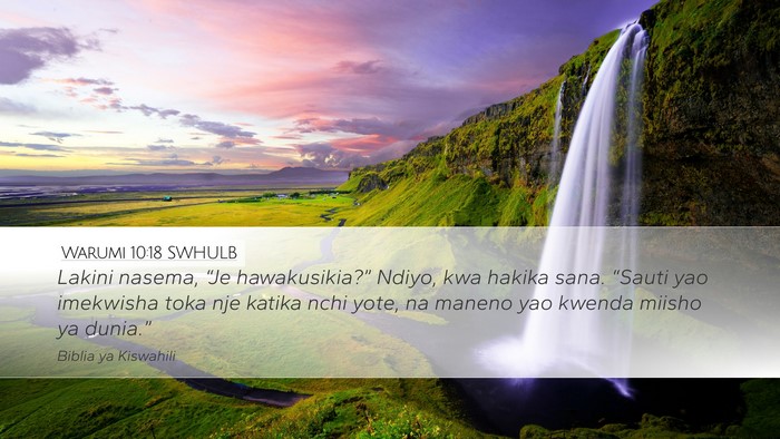 Warumi 10:18 SWHULB Bible Verse Image