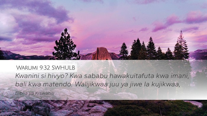 Warumi 9:32 SWHULB Bible Verse Image