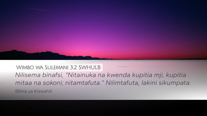 Wimbo wa Sulemani 3:2 SWHULB Desktop Wallpaper - Nilisema binafsi, “Nitainuka na kwenda kupitia - Desktop Bible Verse Wallpaper