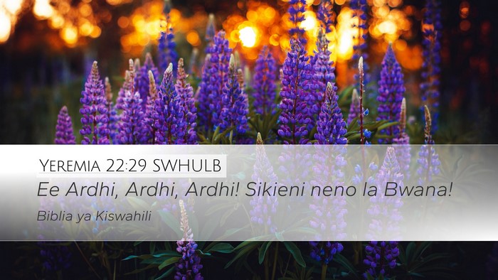 Yeremia 22:29 SWHULB Bible Verse Image
