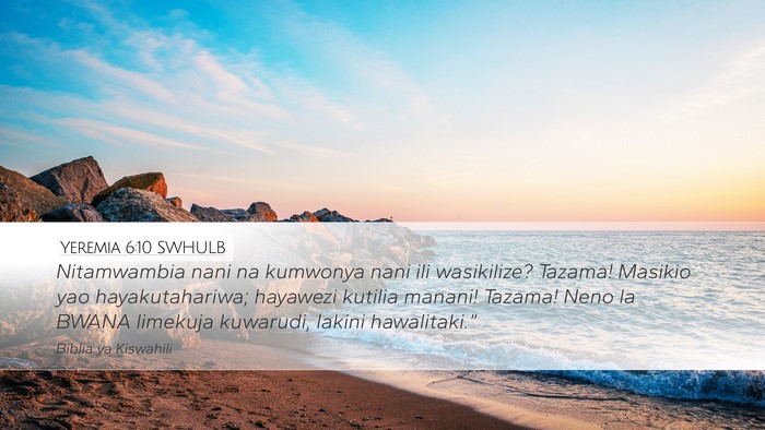 Yeremia 6:10 SWHULB Bible Verse Image