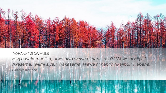 Yohana 1:21 SWHULB Bible Verse Image