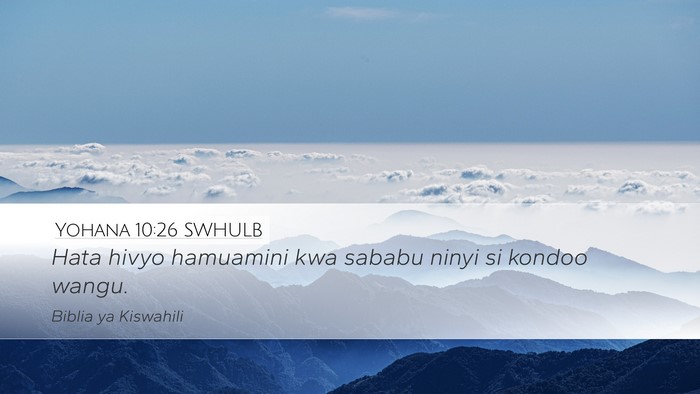 Yohana 10:26 SWHULB Bible Verse Image