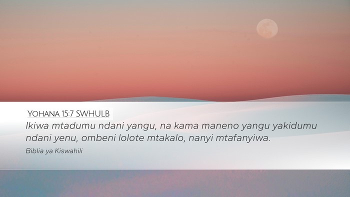 Yohana 15:7 SWHULB Bible Verse Image