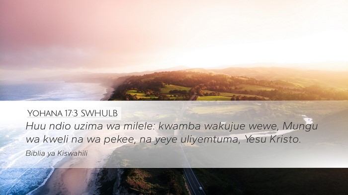 Yohana 17:3 SWHULB Bible Verse Image