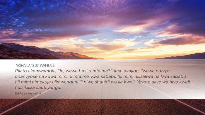 Yohana 18:37 SWHULB Bible Verse Image