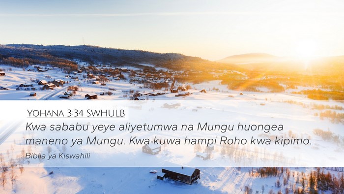 Yohana 3:34 SWHULB Bible Verse Image