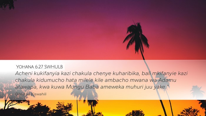 Yohana 6:27 SWHULB Bible Verse Image