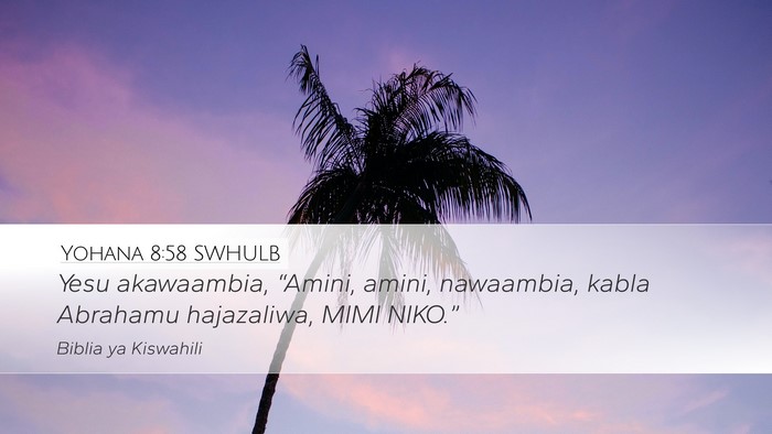Yohana 8:58 SWHULB Bible Verse Image