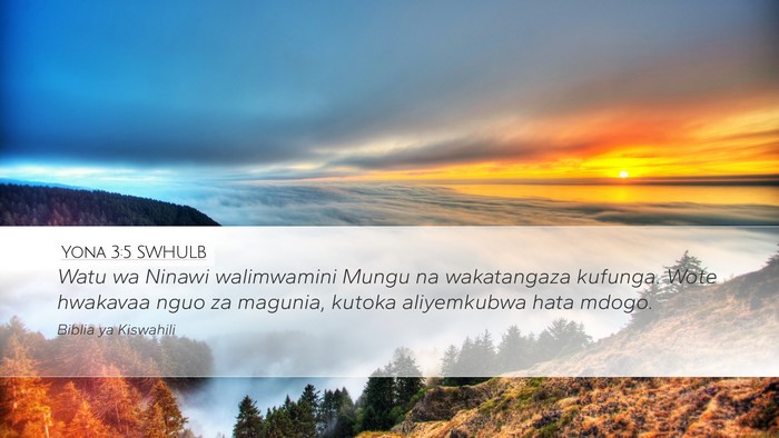 Yona 3:5 SWHULB Bible Verse Image