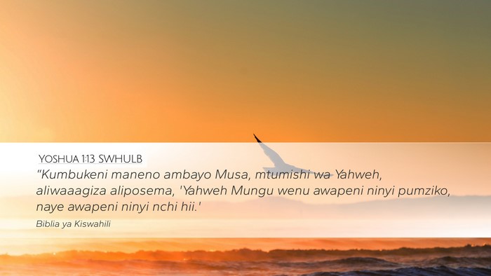 Yoshua 1:13 SWHULB Bible Verse Image