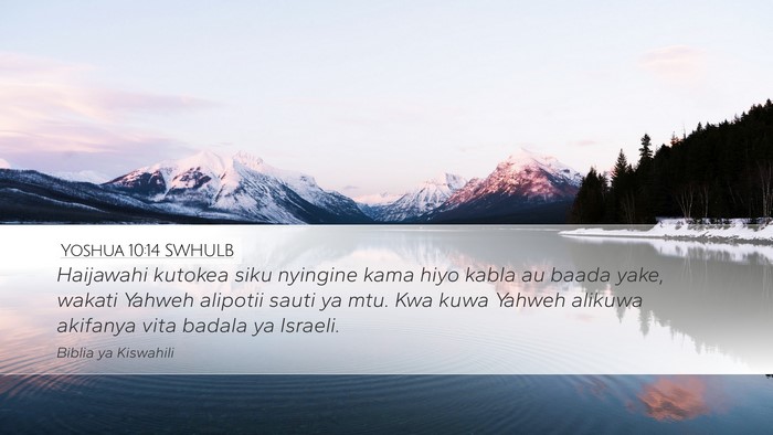 Yoshua 10:14 SWHULB Bible Verse Image