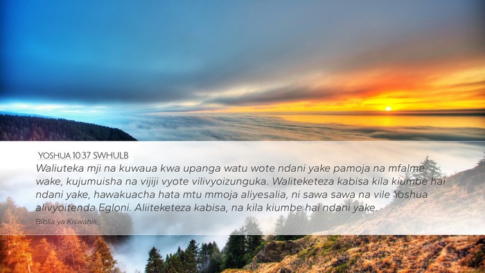 Yoshua 10:37 SWHULB Bible Verse Image