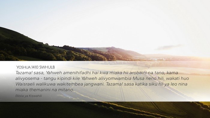 Yoshua 14:10 SWHULB Bible Verse Image