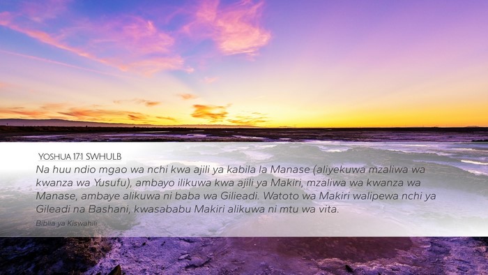 Yoshua 17:1 SWHULB Bible Verse Image