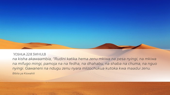 Yoshua 22:8 SWHULB Bible Verse Image