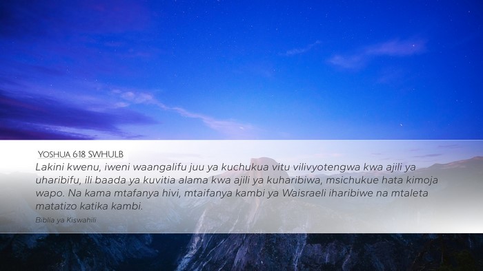Yoshua 6:18 SWHULB Bible Verse Image