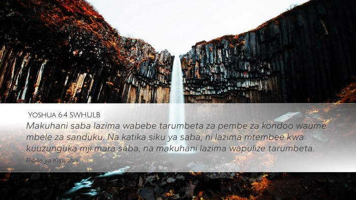 Yoshua 6:4 SWHULB Bible Verse Image