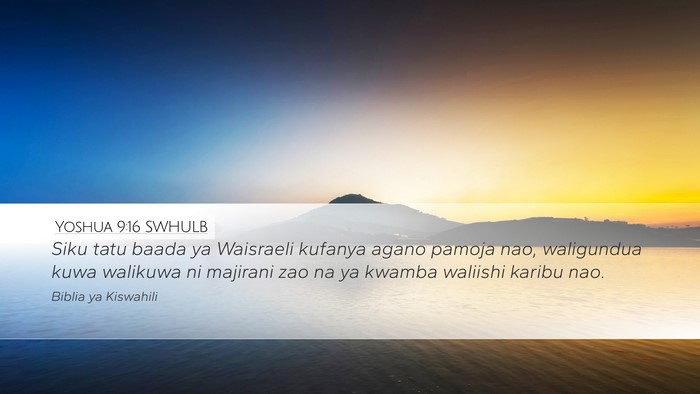 Yoshua 9:16 SWHULB Bible Verse Image