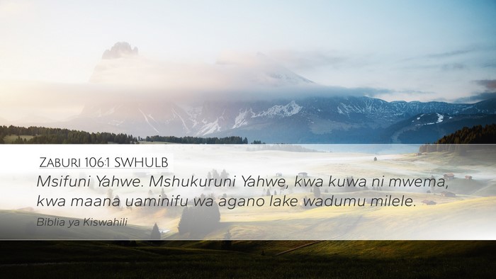 Zaburi 106:1 SWHULB Bible Verse Image