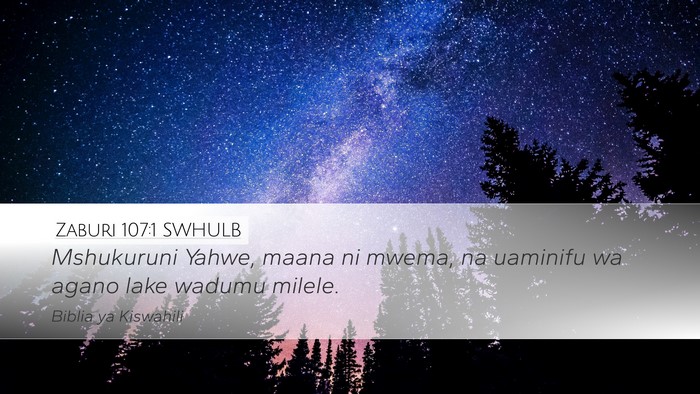Zaburi 107:1 SWHULB Bible Verse Image