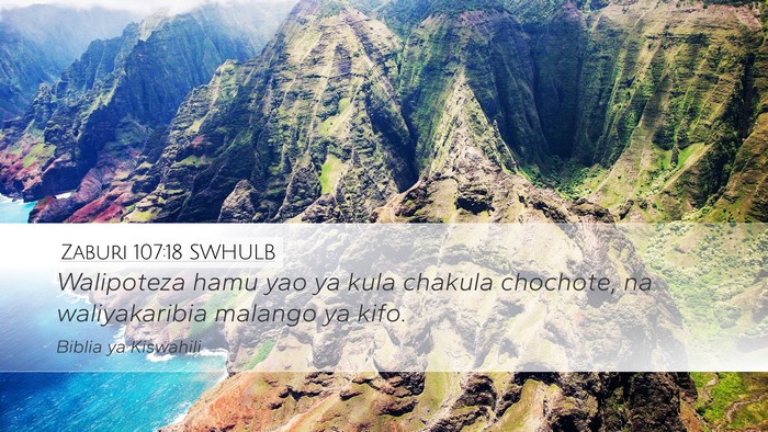 Zaburi 107:18 SWHULB Bible Verse Image