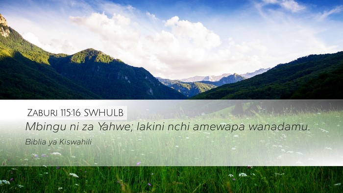 Zaburi 115:16 SWHULB Bible Verse Image