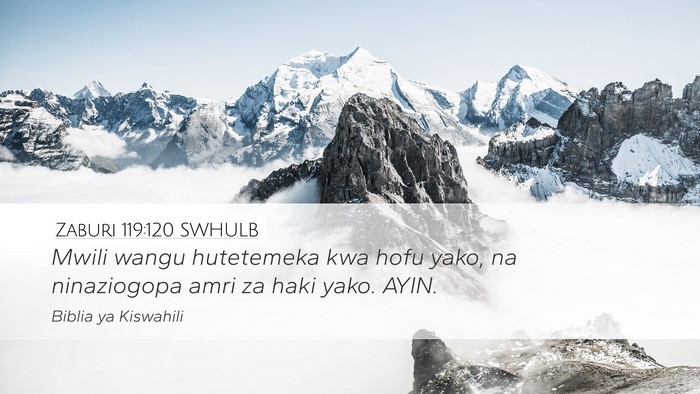 Zaburi 119:120 SWHULB Bible Verse Image