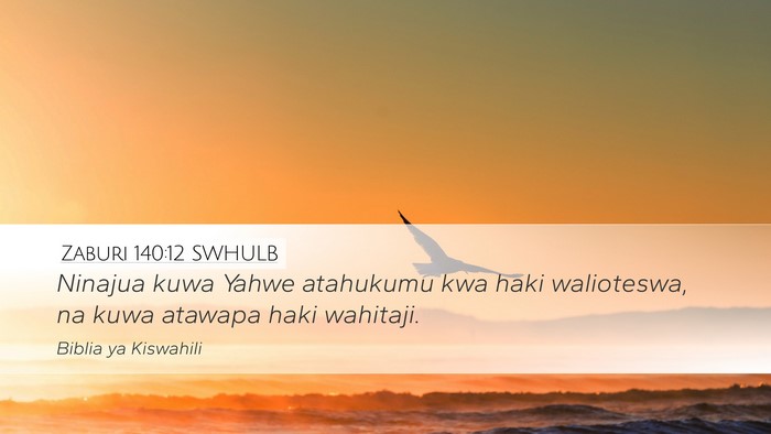 Zaburi 140:12 SWHULB Bible Verse Image