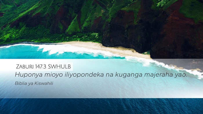 Zaburi 147:3 SWHULB Bible Verse Image